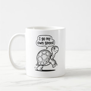 Caneca De Café Tartaruga de Desenho Animado Motivacional Fofa