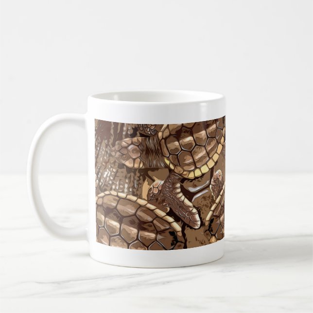 Caneca De Café Tartaruga do Mar Loggerhead Hatchlings Gráfico (Esquerda)