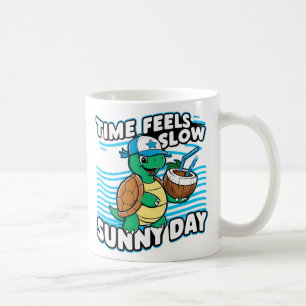 Caneca De Café Tartaruga engraçada dia ensolarado
