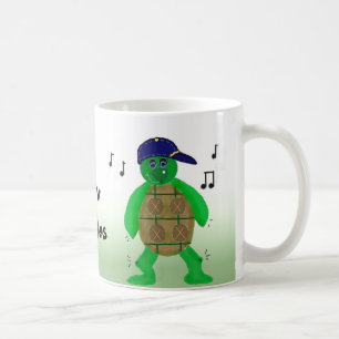 Caneca De Café Tartaruga Engraçada em Pé