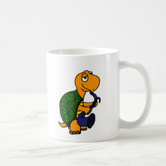 Caneca De Café Tartaruga engraçada que joga um saxofone