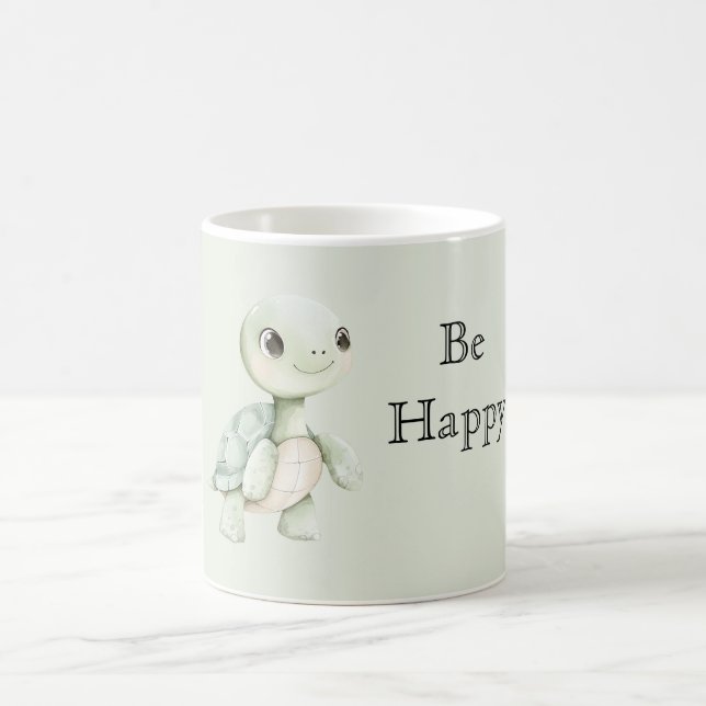 Caneca De Café Tartaruga Feliz Fofa (Centro)