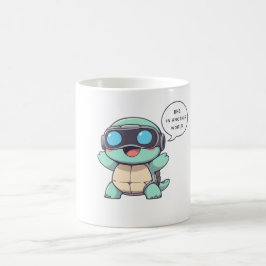 Caneca De Café Tartaruga Gamer de VR "BRB Em Outro Mundo" Kawaii 