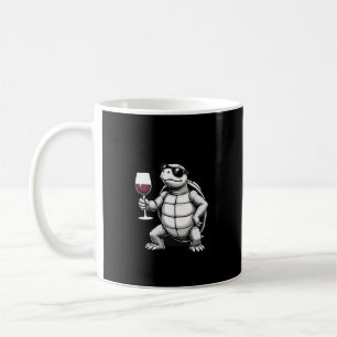 Caneca De Café tartaruga legal bebendo vinho tinto impressão artí