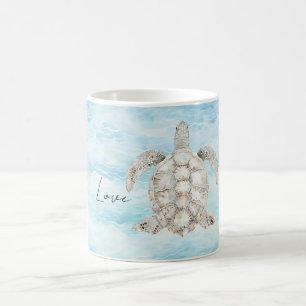 Caneca De Café Tartaruga Marinha Oceano Azul