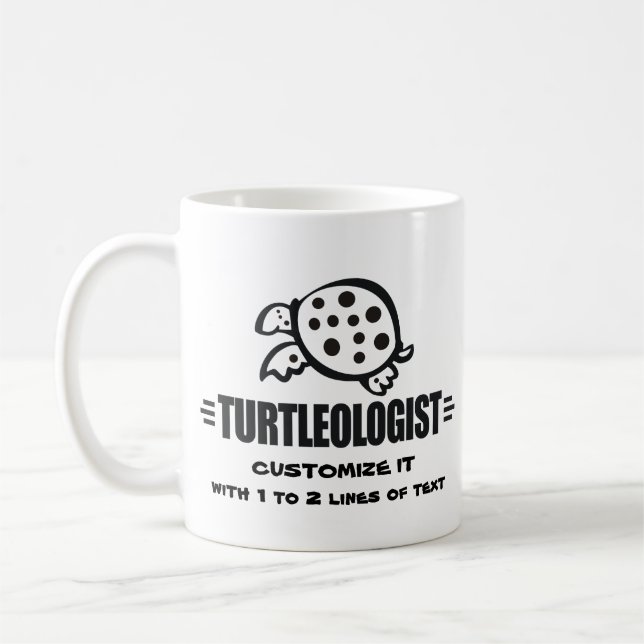 Caneca De Café Tartaruga Personalizada Engraçada (Esquerda)