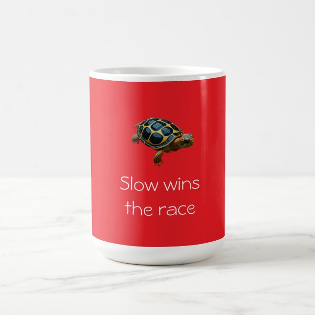 Caneca De Café Tartaruga Vence a Corrida Devagar (Centro)