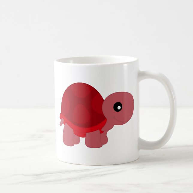 Caneca De Café Tartaruga vermelha bonito (Direita)