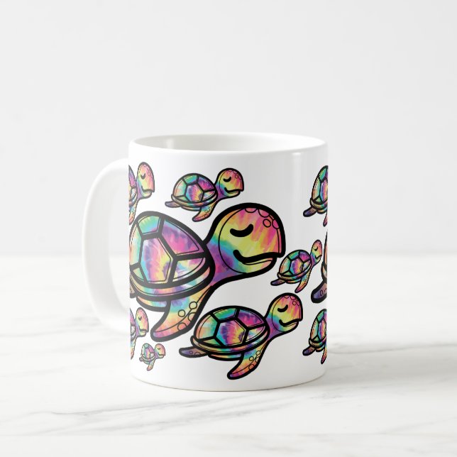 Caneca De Café Tartaruga-Vibrante (Frente Esquerda)
