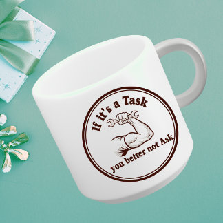 Caneca De Café Task Ask Motto: Initiative Coffee Mug Power