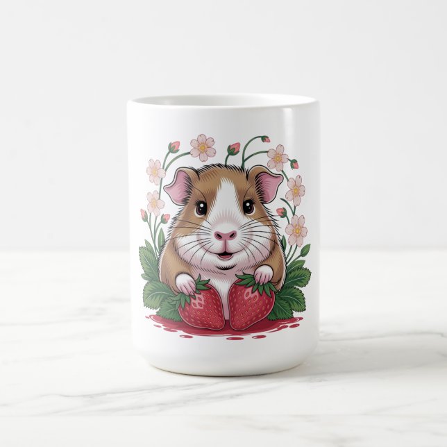 Caneca De Café Tasse Cochon d'Inde Espiègle au Jardin de Fraise (Centro)