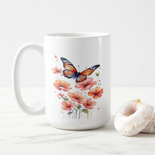 Caneca De Café Tasse Évasion Papillons (Com Donut)