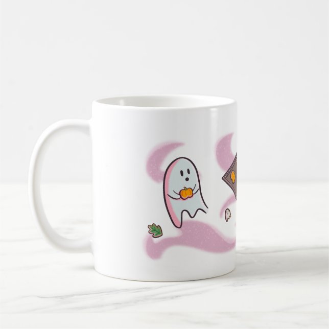 Caneca De Café Tasse mit süßen Geistern die Kekse essen (Esquerda)