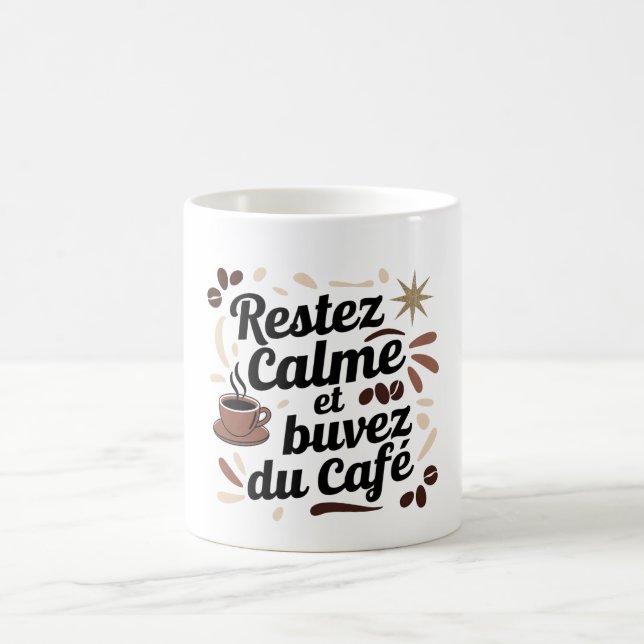 Caneca De Café Tasse « Restez calme et buvez du café » ☕ – Cadeau (Centro)
