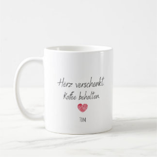 Caneca De Café Tasse zum Valentinstag personalisierbar Geschenk