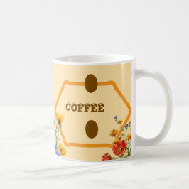 Caneca De Café Tasty Coffee Beans & Floral Mug Sticker – Vintage