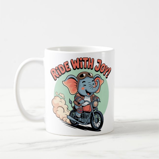 Caneca De Café Tatuagem de Elefante de Moto Funny Biker (Esquerda)