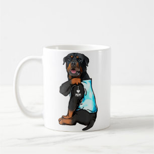Caneca De Café Tatuagem de Rottweiler Eu Amo Mamãe