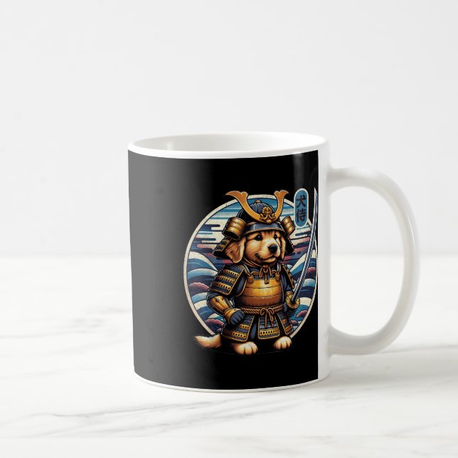 Caneca De Café Tatuagem do cão Samurai japonês, Ouro Retriever Ka (Direita)