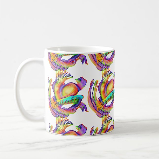 Caneca De Café Tatuagem old school em cores do arco-íris (Esquerda)