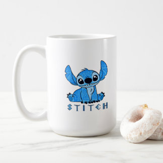 Caneca De Café Tatuagem Tribal Azul Alien - Stitch Polinésio Fofo