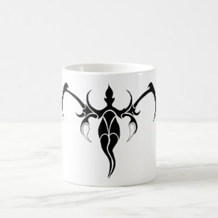 Caneca De Café Tatuagem Tribal do Elefante - Preto e branco