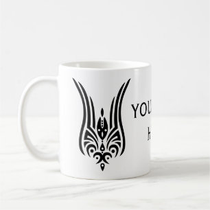 Caneca De Café Tatuagem tribal PRETO - tulipa + suas ideias