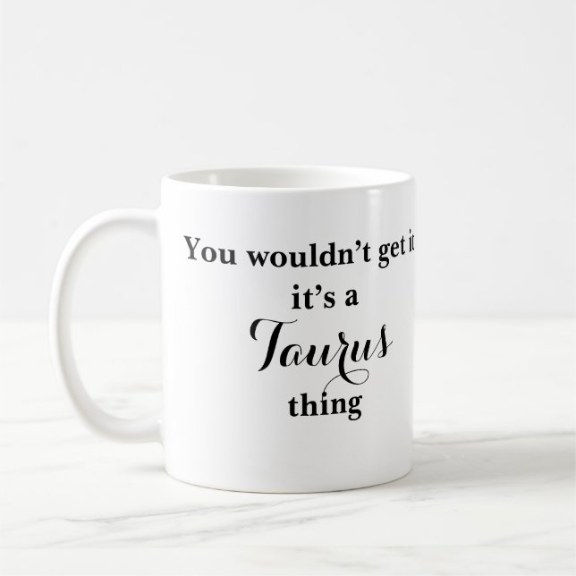 Caneca De Café Taurus Astrology Zodiac Funny Mug (Esquerda)