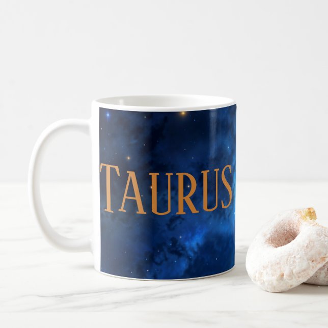 Caneca De Café Taurus & Cosmos Coffee Astrologic Mug (Com Donut)