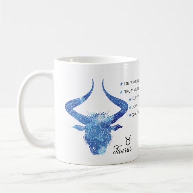 Caneca De Café Taurus Zodiac Traits Mug (Esquerda)