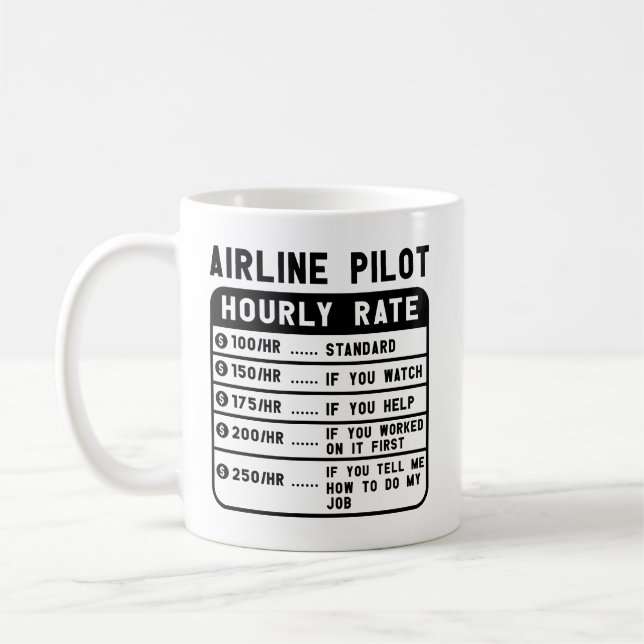 Caneca De Café Taxa horária do piloto engraçado (Esquerda)