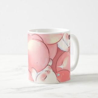 Caneca De Café Taza Adorable de Diseño de conejitos fondo rosa