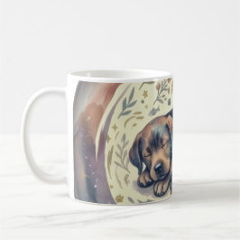Caneca De Café Taza Artística Relájate & Libros Perro Durmiendo