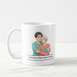 Caneca De Café Taza blanca día de la madre con diseño anime