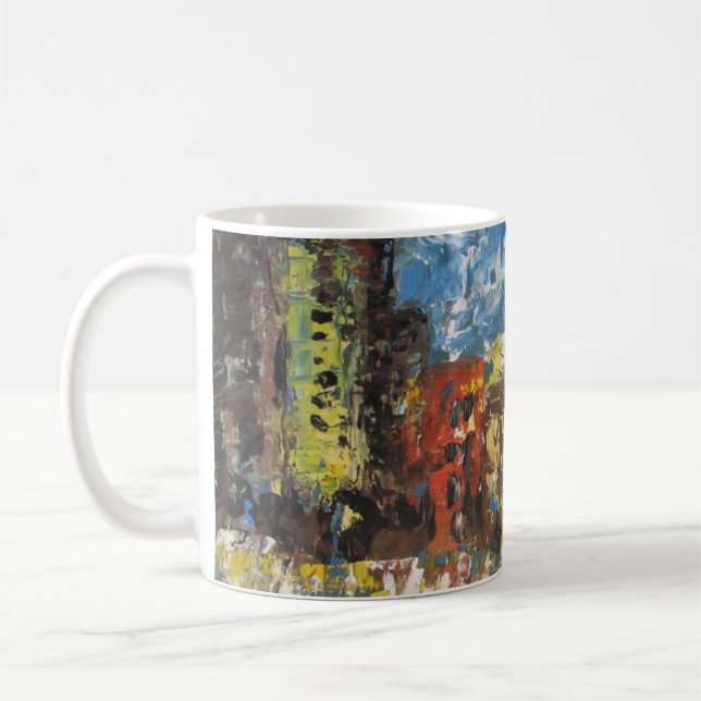 Caneca De Café Taza ciudad abstracta (Esquerda)