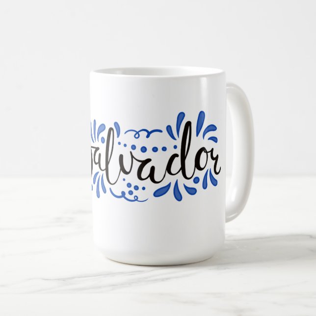 Caneca De Café Taza con Diseño de El Salvador (Frente Esquerda)