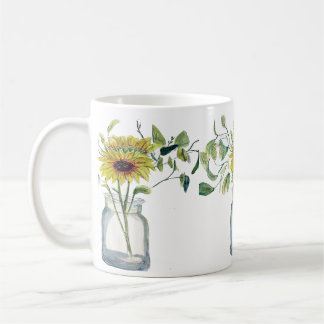 Caneca De Café Taza con diseño de florero y margarita