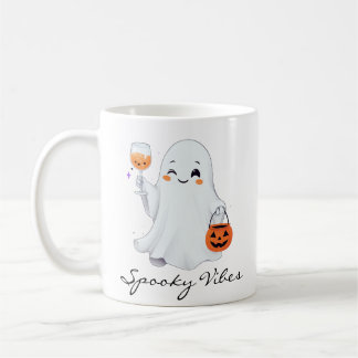 Caneca De Café Taza con Diseño Tierno de Fantasma para Halloween