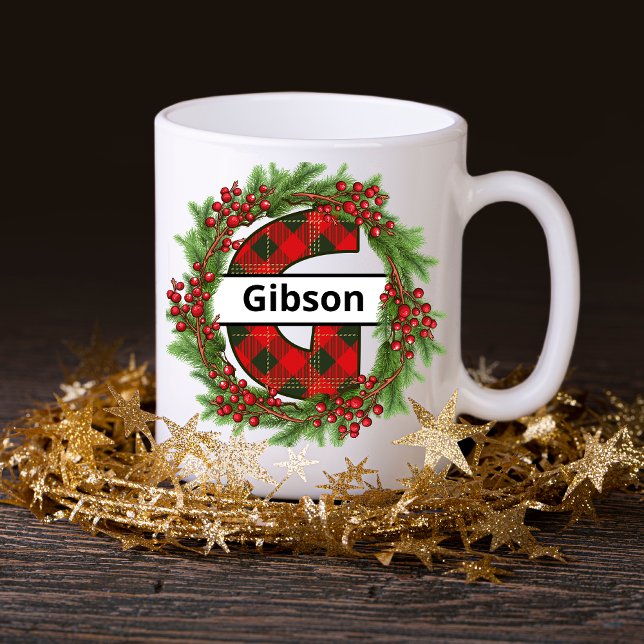 Caneca De Café Taza de navidad personcon letra G (Criador carregado)