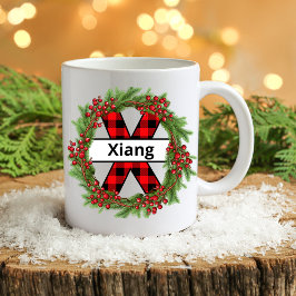Caneca De Café "Taza de navidad personcon letra X"