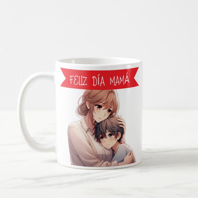 Caneca De Café Taza día de la madre diseño anime (Esquerda)
