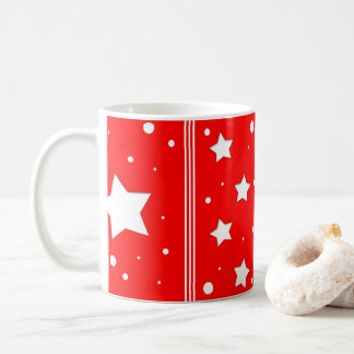Caneca De Café Taza - Estrellas en fondo rojo
