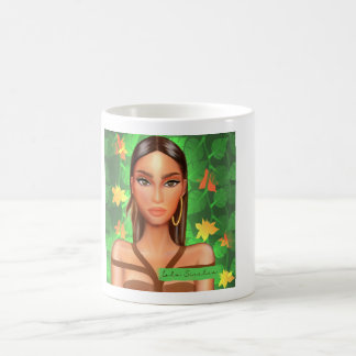 Caneca De Café Taza ilustrada mujer tropical