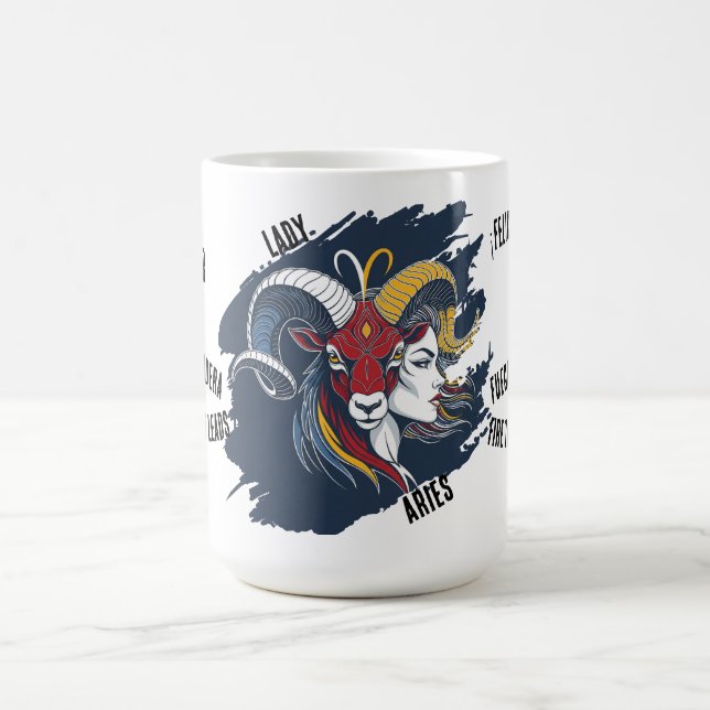 Caneca De Café Taza Lady Aries - Coffee Mug Horóscopo Mujer (Centro)