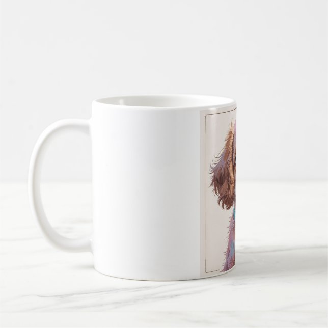 Caneca De Café Taza Perrete Adorable Blanco y Marrón – Amor perru (Esquerda)