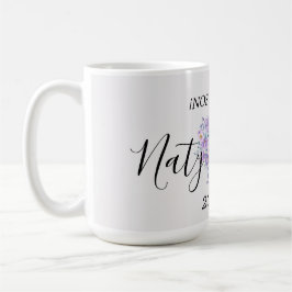 Caneca De Café Taza Personalizada de Boda en Tonos Lilas