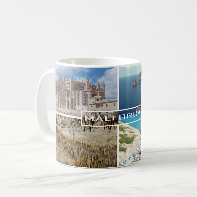 Caneca De Café taza varias fotos de la isla de Mallorca (Frente Esquerda)
