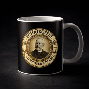 Caneca De Café TCHAIKOFFEE Mistura do Compositor Música Clássica 