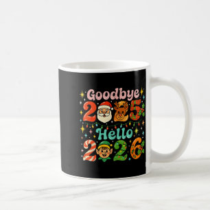 Caneca De Café Tchau 2025 Olá 2026 Natal Ano Novo Fofo 