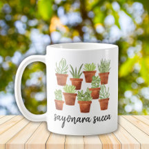 Tchau Succa Aquarela Humor Planta Suculenta